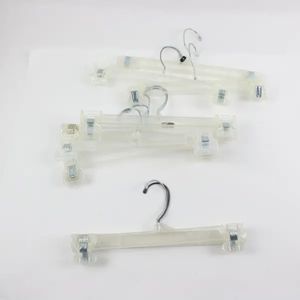 Lot of 10 Clear Plastic Clip Hangers for Skirts & Pants Retail Display
