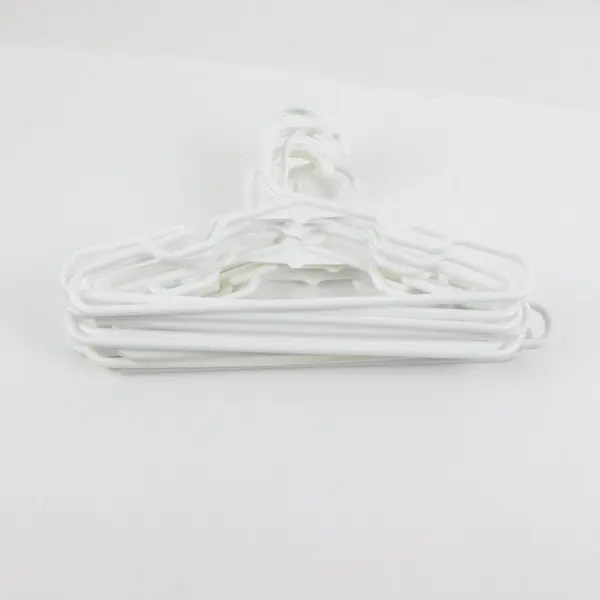 Lot of 10 White Plastic Kids Clothes Hangers for Shirts & Pants