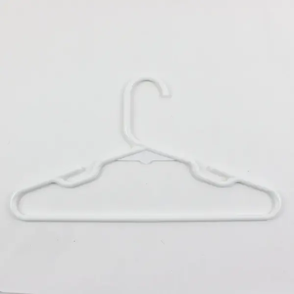 Lot of 10 White Plastic Kids Clothes Hangers for Shirts & Pants