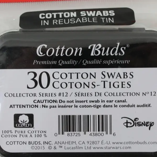 Cotton Buds 30ct Star Wars Collector Series #12 Reusable Tin NWT Sealed