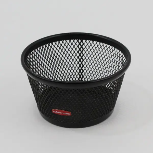 Rubbermaid Black Metal Mesh Desktop Letter Tray Paper Organizer & Clip Dish Set