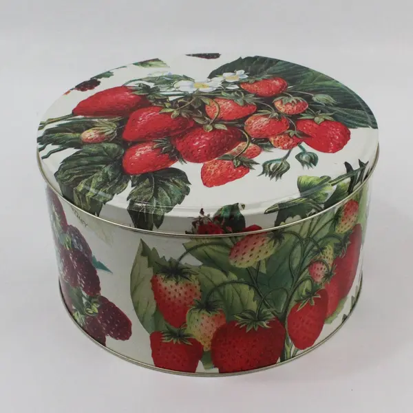 Department 56 Berries Strawberry Canister Tin Metal Storage 2 Tins