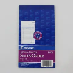 Adams General Purpose 2-Part Sales/Order Sheets 50 Sets With Carbon Vintage 1998