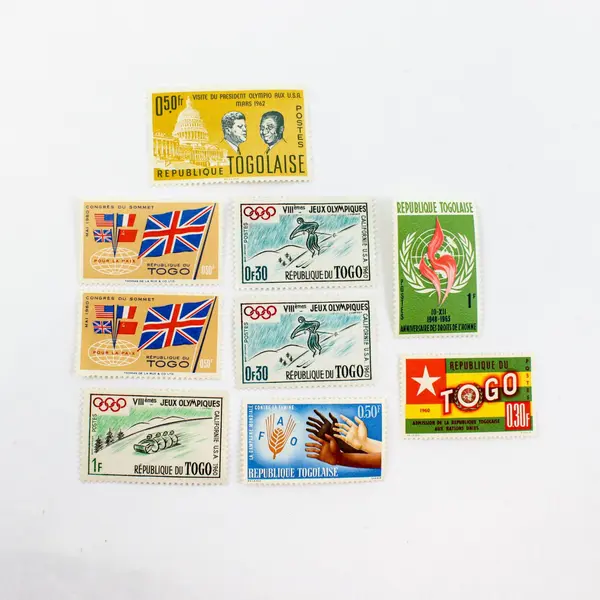 Lot of 9 Togo 1960s Commemorative Stamps Mint Hinged