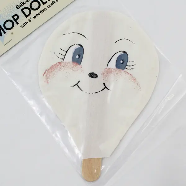 Lot of 2 Mop Doll Face Lady Face MOPFACE G Pre-Sewn Silk-Screened New Sealed