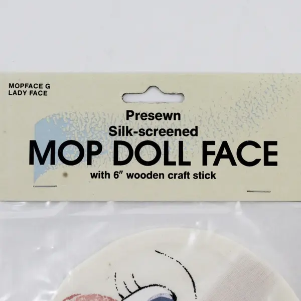 Lot of 2 Mop Doll Face Lady Face MOPFACE G Pre-Sewn Silk-Screened New Sealed
