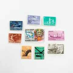 Lot Of 9 Indonesia 1950s-1960s Stamps Mint Hinged OG