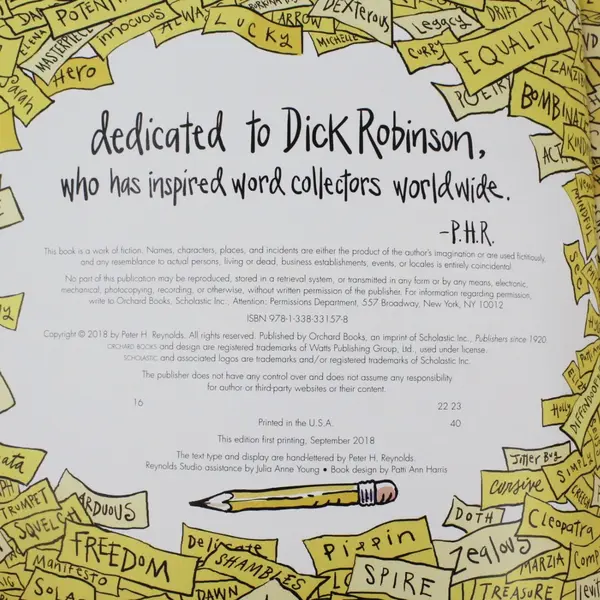 The Word Collector by Peter H Reynolds 2018 Paperback 1st Edition Early Reader