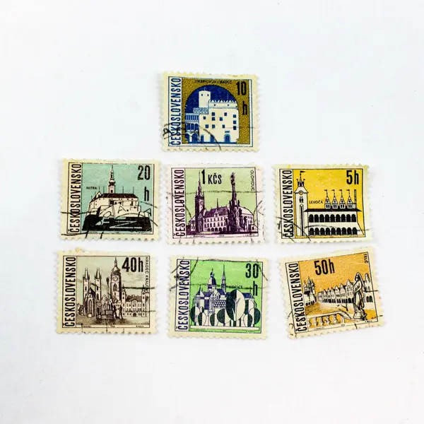 Lot Of 7 Czechoslovakia 1966 Architecture Stamps Used
