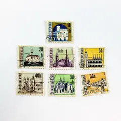 Lot Of 7 Czechoslovakia 1966 Architecture Stamps Used