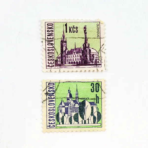 Lot Of 7 Czechoslovakia 1966 Architecture Stamps Used