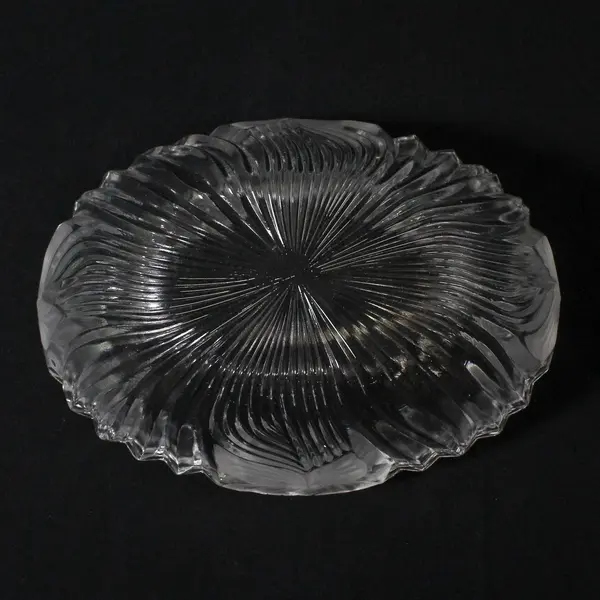 Mikasa Crystal Frosted Flower Oval Ribbed Bowl 7in FLAWED