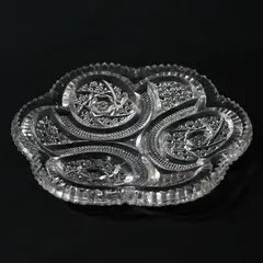 American Brilliant Period Antique Clear Glass Plate 7.5" Sawtooth Edge FLAW