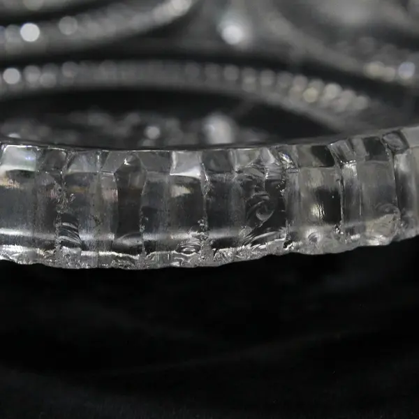 American Brilliant Period Antique Clear Glass Plate 7.5" Sawtooth Edge FLAW