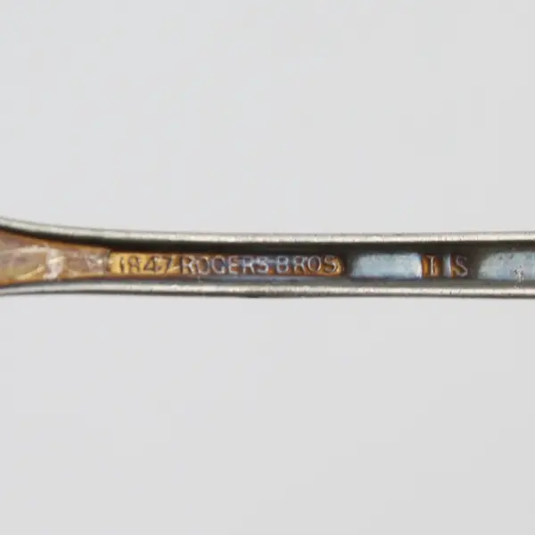 2 International Silver 1847 Rogers Bros IS Daffodil Silver-Plate Baby Spoon Fork