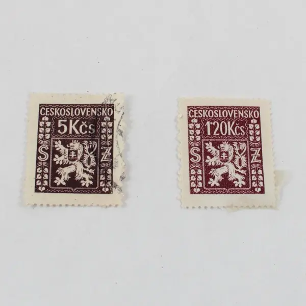 Lot of 5 Czechoslovakia Coat of Arms Stamps 1945-47 Mixed Used & Mint Hinged