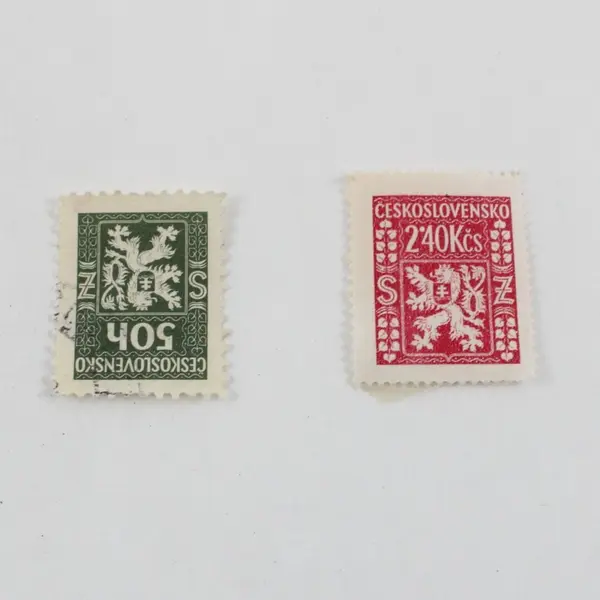 Lot of 5 Czechoslovakia Coat of Arms Stamps 1945-47 Mixed Used & Mint Hinged