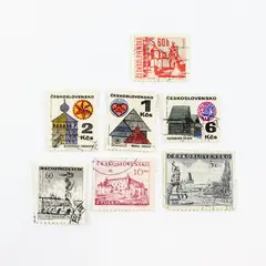 Lot Of 7 Czechoslovakia 1949-1971 Architecture Stamps Used