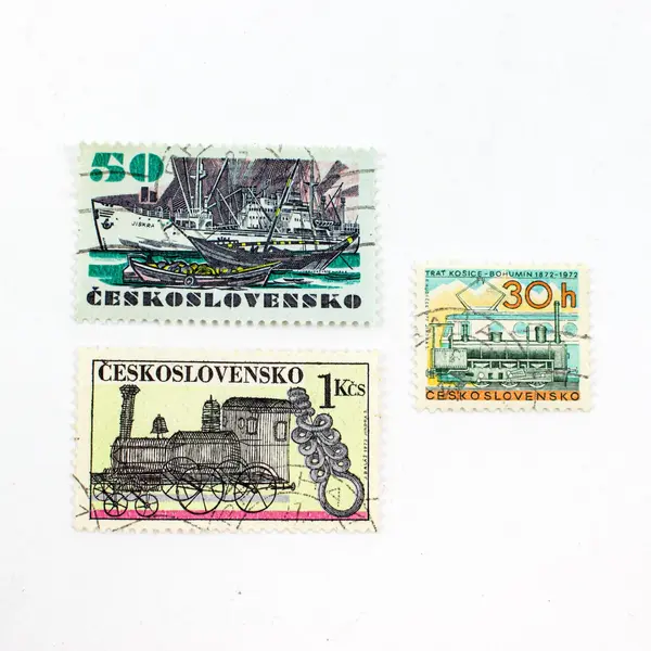 Lot Of 3 Czechoslovakia 1970s Transportation Stamps Used 
