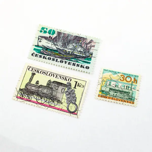 Lot Of 3 Czechoslovakia 1970s Transportation Stamps Used 