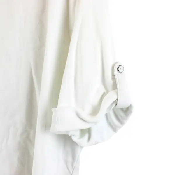 CJ Banks 1X Women's White 100% Cotton Stretch Scoop Neck Short Sleeve Top