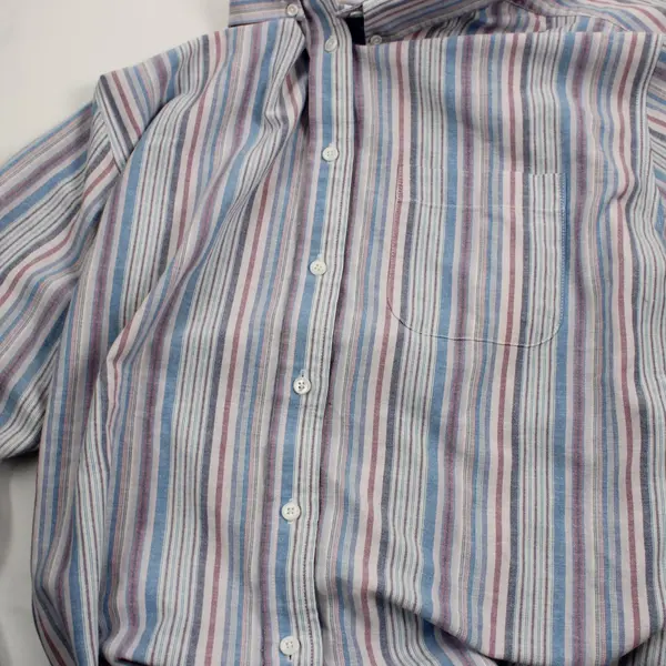 Cabin Creek Women's Striped Button-Down Shirt Pink Blue White Size 18