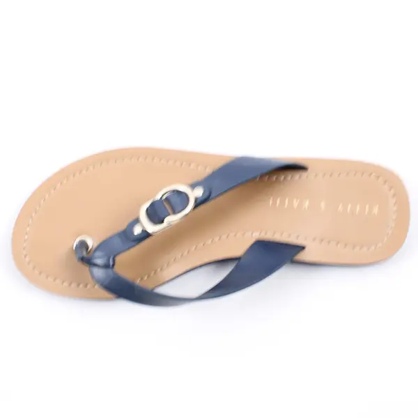 Kelly & Katie Women's Flip Flop Sandals Navy Beige Size 7M