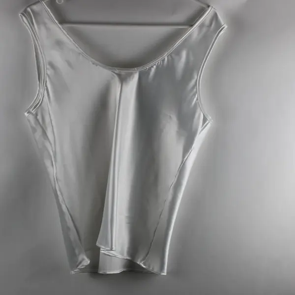 Escapades Women's Medium White Satin-Feel Camisole Top