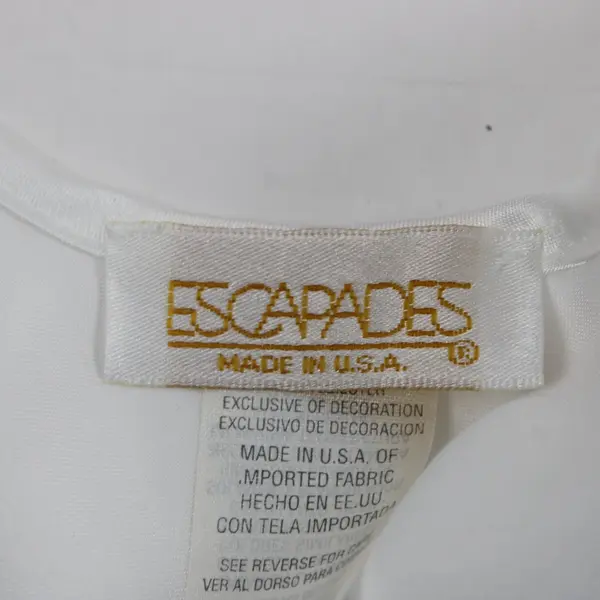 Escapades Women's Medium White Satin-Feel Camisole Top