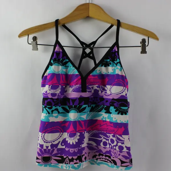 Zero Xposur Girls Tankini Top Size 16 Blue Purple Pink Floral