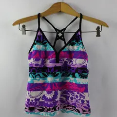 Zero Xposur Girls Tankini Top Size 16 Blue Purple Pink Floral