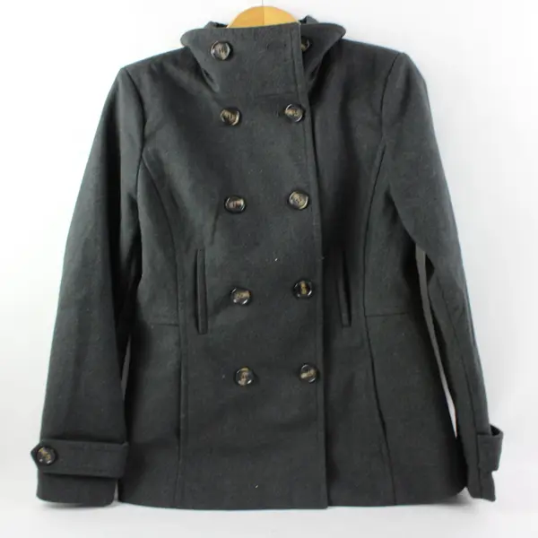 Thread & Supply Women's Wool Blend Peacoat Charcoal Gray Size Large