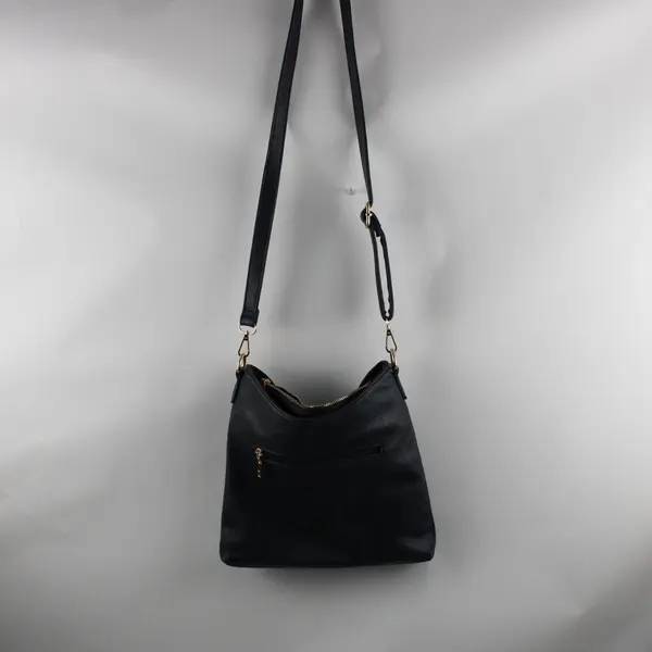 Jen & Co Navy Blue Faux Leather Crossbody Purse Gold Tone Hardware