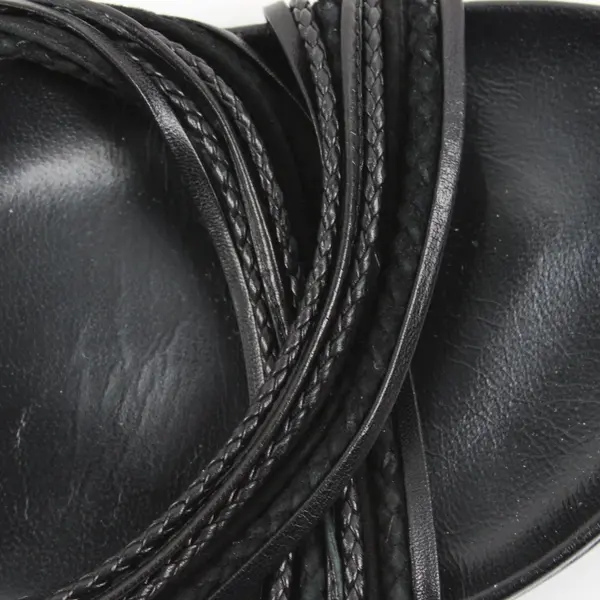 Jenni Kayne Black Strappy Sandals Women's US 7.5 EU 39 Pre-Owned Flawed