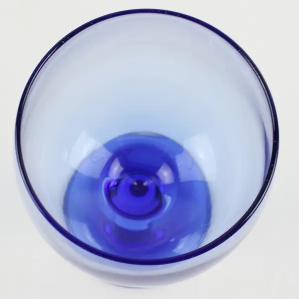 Set of 4 Cobalt Blue Stemmed Wine Glasses 7in Barware