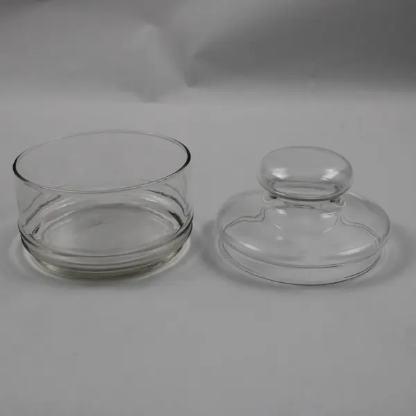 Small Clear Glass Canister Jar with Lid 5 Inch Kitchen Storage