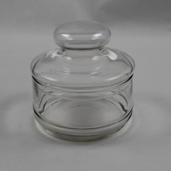 Small Clear Glass Canister Jar with Lid 5 Inch Kitchen Storage