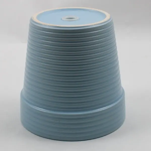 Pale Blue Textured Ceramic Plant Pot 4.5in Tall 5in Wide