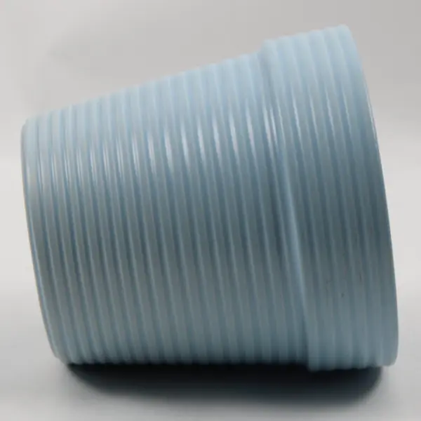 Pale Blue Textured Ceramic Plant Pot 4.5in Tall 5in Wide