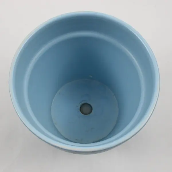 Pale Blue Textured Ceramic Plant Pot 4.5in Tall 5in Wide