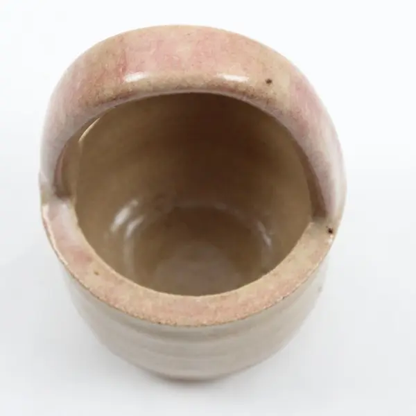 Vintage Kitsch Ceramic Basket Bowl or Pot 4.75in