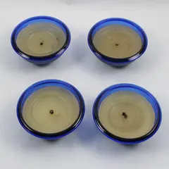 Anchor Set of 4 Cobalt Blue Glass Bowl Candles 5 Inch