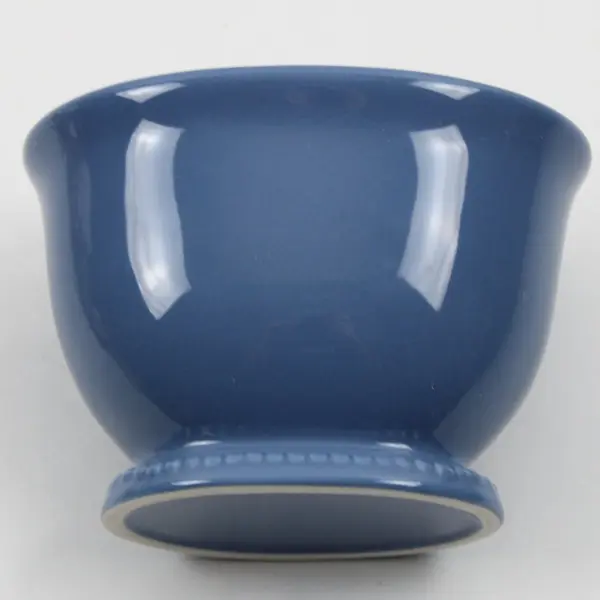 Lot of 2 Ceramic Toothbrush Holders Blue White 4 Inch Bathroom