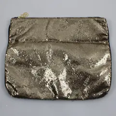 Victoria's Secret Gold Sequined Zipper Makeup Pouch Bag Flawed