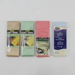Lot of 4 Wrights Satin Blanket Binding 4.75 Yds., Asstd. colors, 2 unopened 