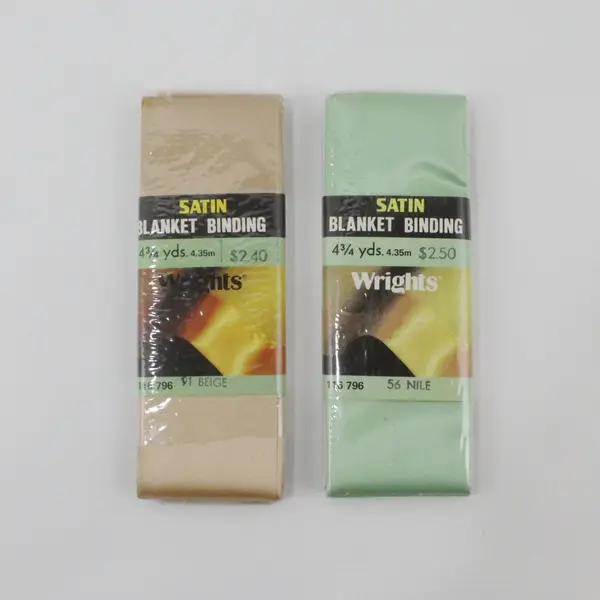 Lot of 4 Wrights Satin Blanket Binding 4.75 Yds., Asstd. colors, 2 unopened 