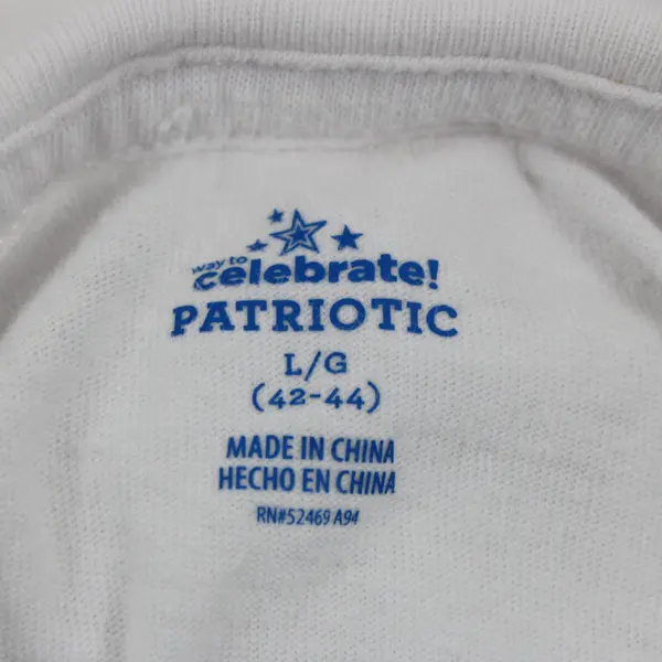 Way To Celebrate Men's Large Patriotic White T-Shirt 42-44