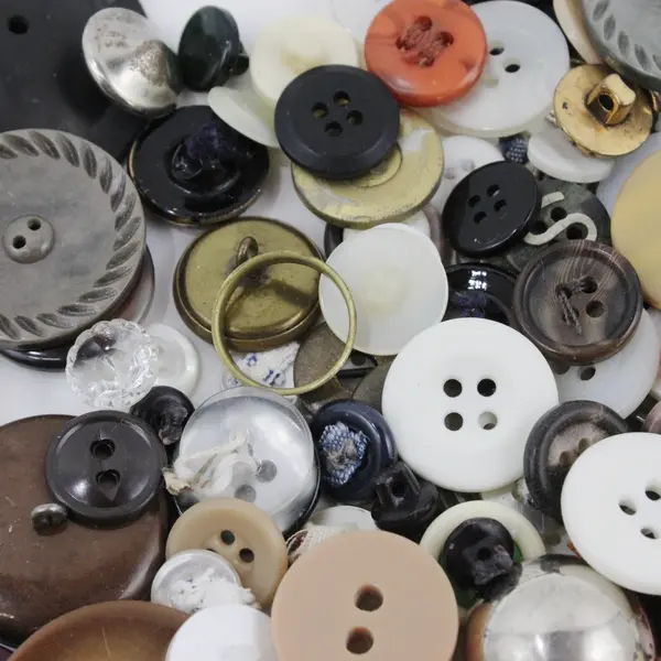 Lot of Sewing/Craft Buttons, Asstd. Colors & Sizes, Pre-owned Circa 150 count 