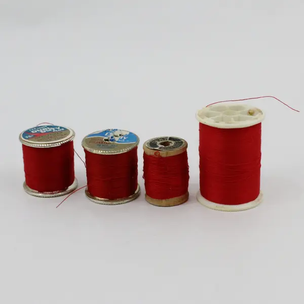Lot of 12 Pink & Red Sewing Thread Spools Assorted Sizes