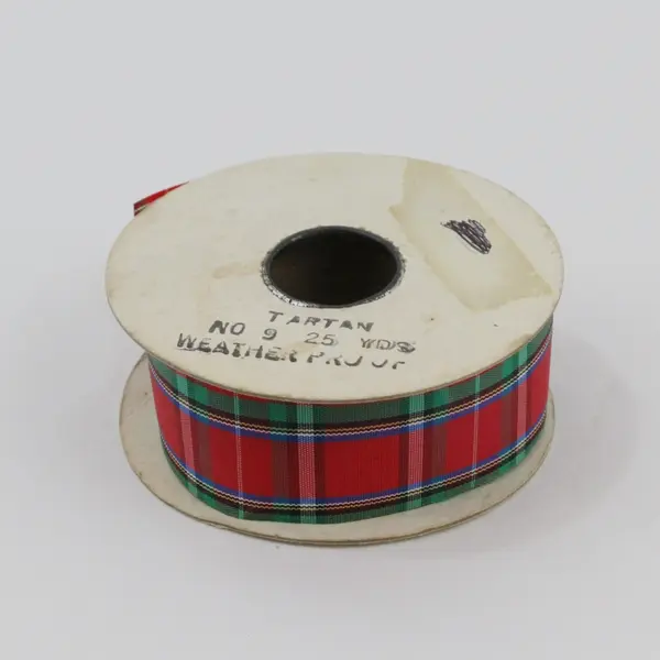 Lot of 3 Vintage Spools Holiday, Tartan & Novelty Ribbon, Asstd. Sizes